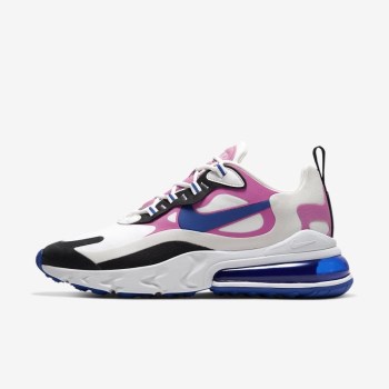 Nike Air Max 270 React - Női Utcai Cipő - Fehér/Fukszia/Fekete/Kék